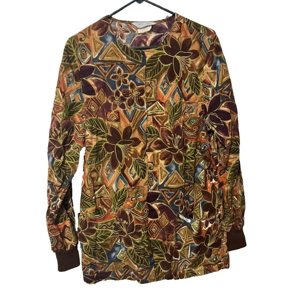 Cherokee Medium Floral Boho Button Up Jacket Whimsigoth Cottagecore Blouse‎ Soft